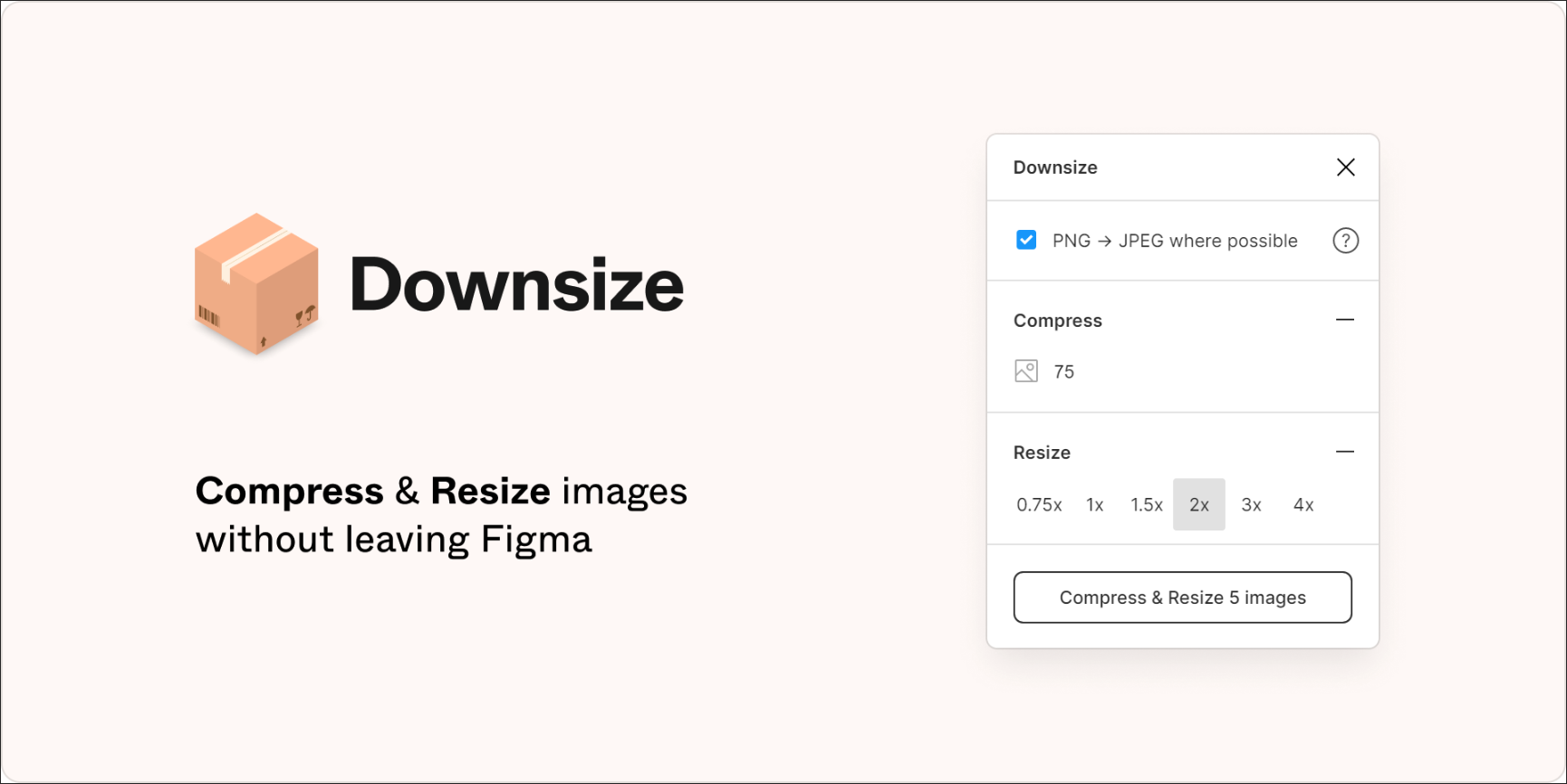 Downsizeの使用画面